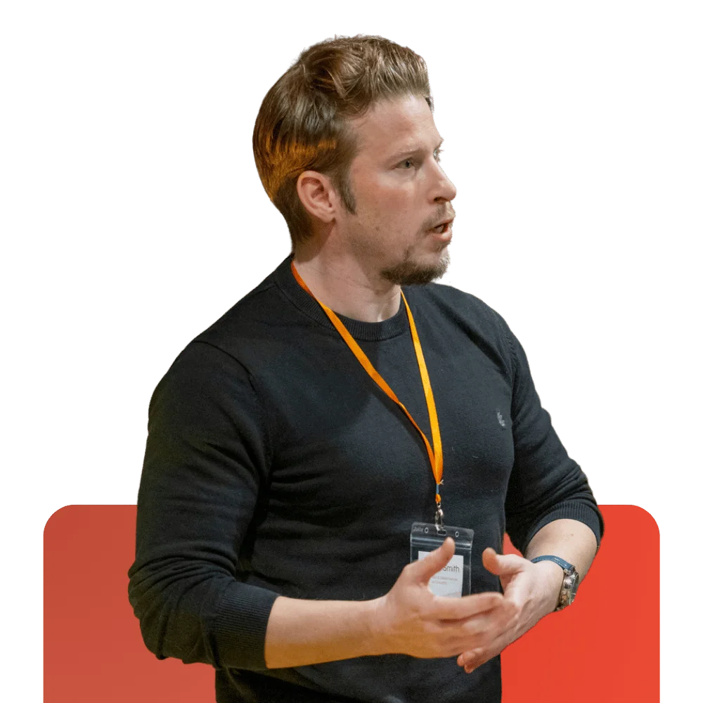 Presenter speaking to an audience